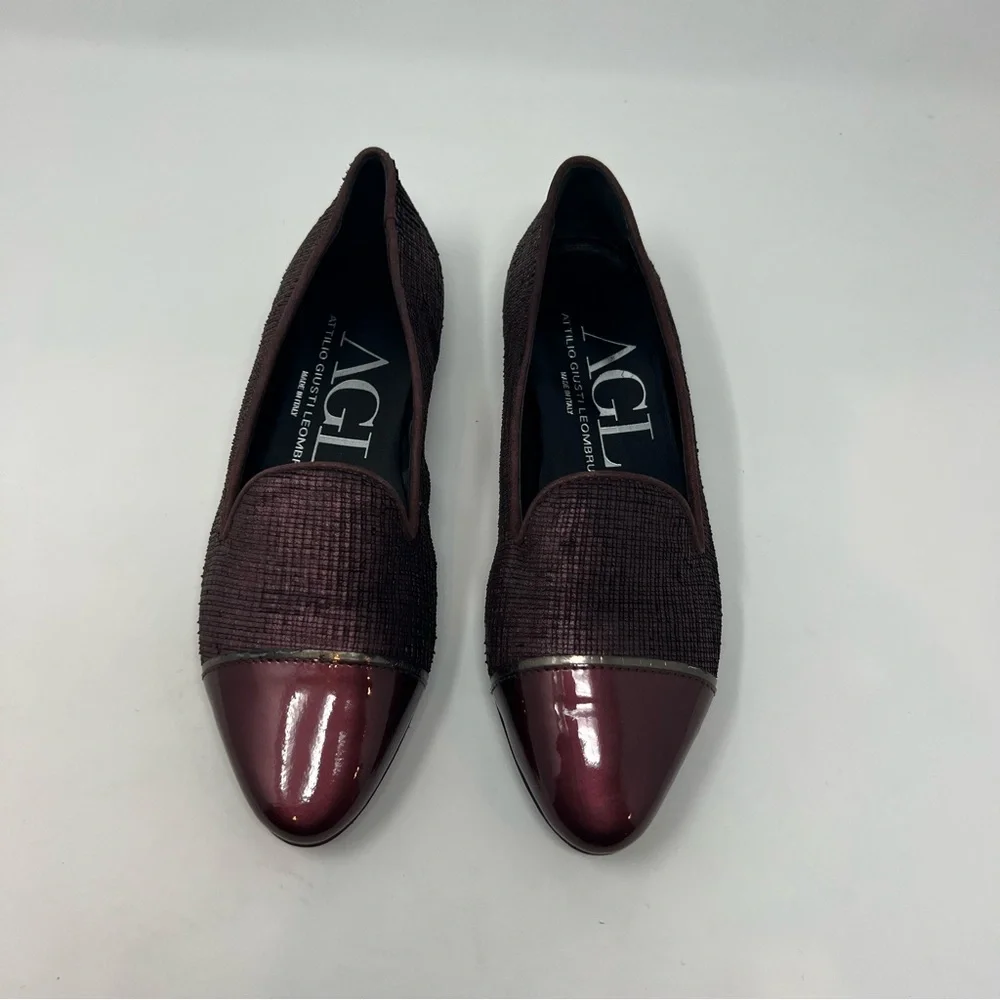 AGL Metallic Leather Flats Shoes Women Size 6 Holiday Winter Work Travel - Picture 2 of 8